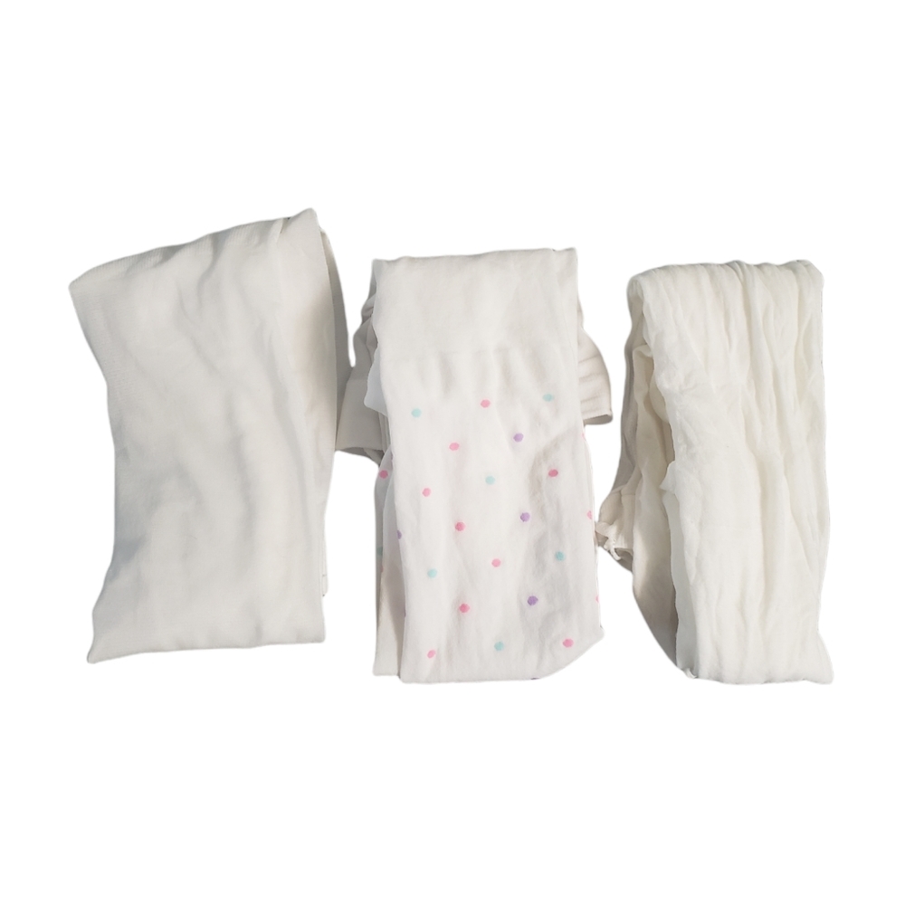 GIRLS SIZE 4-6X TIGHTS WHITE, CREAM, COLORFUL POLKA DOT EACH WORN 1X